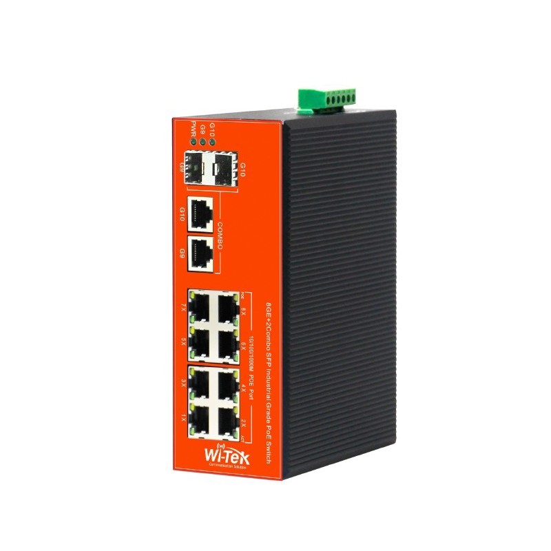 Switch Industrial PoE+ no administrable de 8 Puertos - WI-PS310GF-I WI-TEK - 3