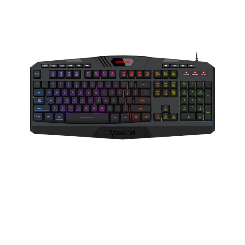 Teclado-Redragon-De Membrana-Cable de Goma reforzado Soporta 12 kg y 10000 flexiones-USB enchapado en oro - K503A-RGB-SP  - 1