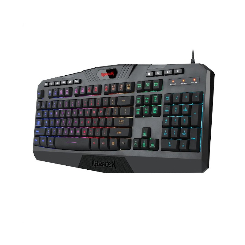 Teclado-Redragon-De Membrana-Cable de Goma reforzado Soporta 12 kg y 10000 flexiones-USB enchapado en oro - K503A-RGB-SP  - 2