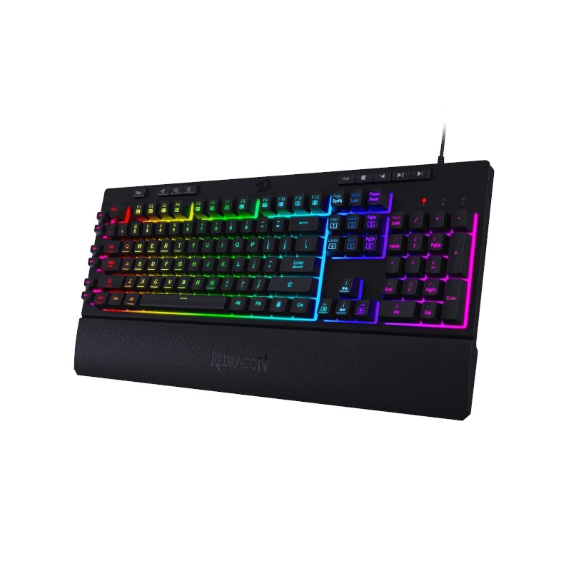 Teclado-Redragon-De Membrana-Cable Mayado reforzado Soporta 12 kg y 10000 flexiones-USB enchapado en oro - K512RGB-SP  - 1