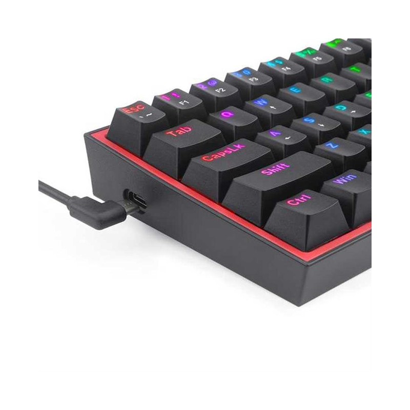 Teclado-Redragon-Mecanico-Plástico ABS reforzado-Cable USB Type-C-RGB Chroma - K616-RGB B SP  - 1