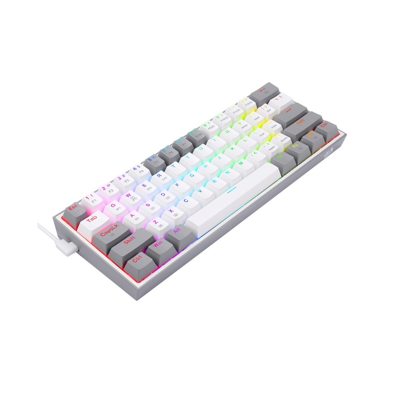 Teclado-Redragon-Mecanico-Plástico ABS reforzado-Cable USB Type-C-RGB Chroma - K616-RGB WG SP  - 1