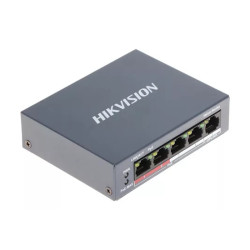 Switch 4 Puertos PoE+ de 10/100 Mbps y 1 Puerto Uplink de 10/100 Mbps - DS-3E0105P-E/M(B) Hikvision - 2