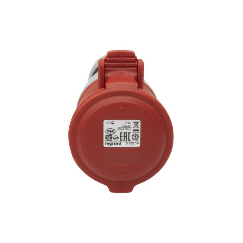 Base aerea P17 Pro 3P+T - 32Amp - 380/415 Vol - IP44. Color rojo - 555218 Legrand - 2