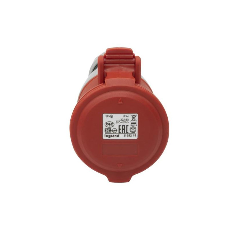 Base aerea P17 Pro 3P+T 32Amp - 380/415 Vol - IP44 - Color rojo - 555223 Legrand - 2