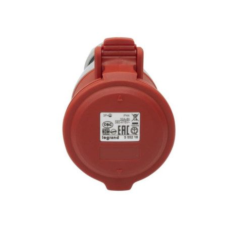 Base aerea P17 Pro 3P+T 32Amp - 380/415 Vol - IP44 - Color rojo - 555223 Legrand - 2