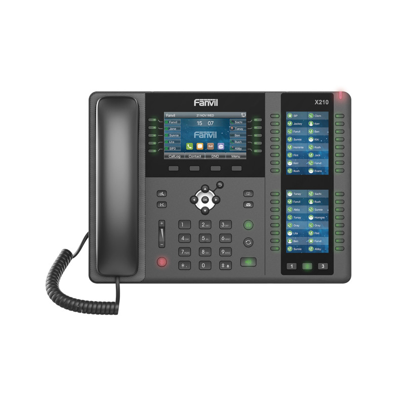 Teléfono IP Para Recepción-FANVIL-20 Líneas SIP-PoE-Bluetooth Integrado-Puertos Gigabit-Audio HD-Soporte ajustable - X-210 FANVI