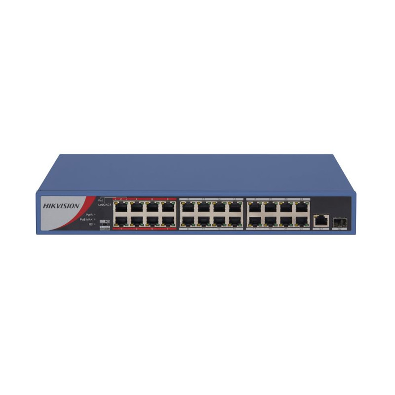 Conmutador POE Fast Ethernet de 24 puertos no administrado - DS-3E0326P-E/M(B) Hikvision - 1