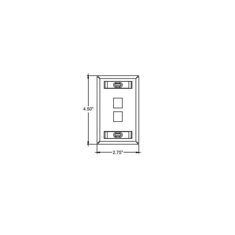 Faceplate Doble que adapte las aberturas NEMA estándar - 42080-2WS Leviton - 2