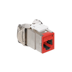 Jack Rojo Cat 6A blindado, supporta 1000BASE-T  - compatibilidad QuickPort - 6ASJK-RC6 Leviton - 1