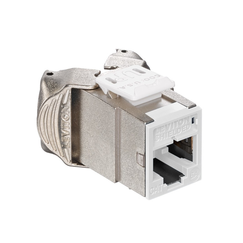 Jack Blanco Cat 6A blindado, supporta 1000BASE-T - ANSI/TIA-606-C/568.2-D - 6ASJK-RW6 Leviton - 1