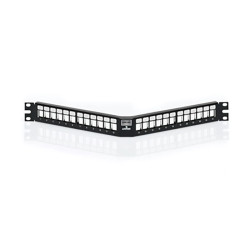 Patch panel angulado de 1RU de 24 puertos Categoría 6A - 4S256-S24 Leviton - 1