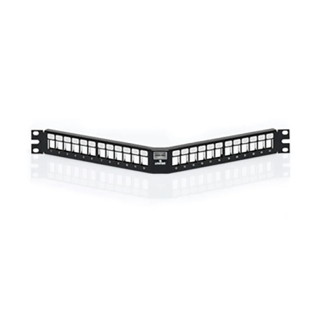 Patch panel angulado de 1RU de 24 puertos Categoría 6A - 4S256-S24 Leviton - 1
