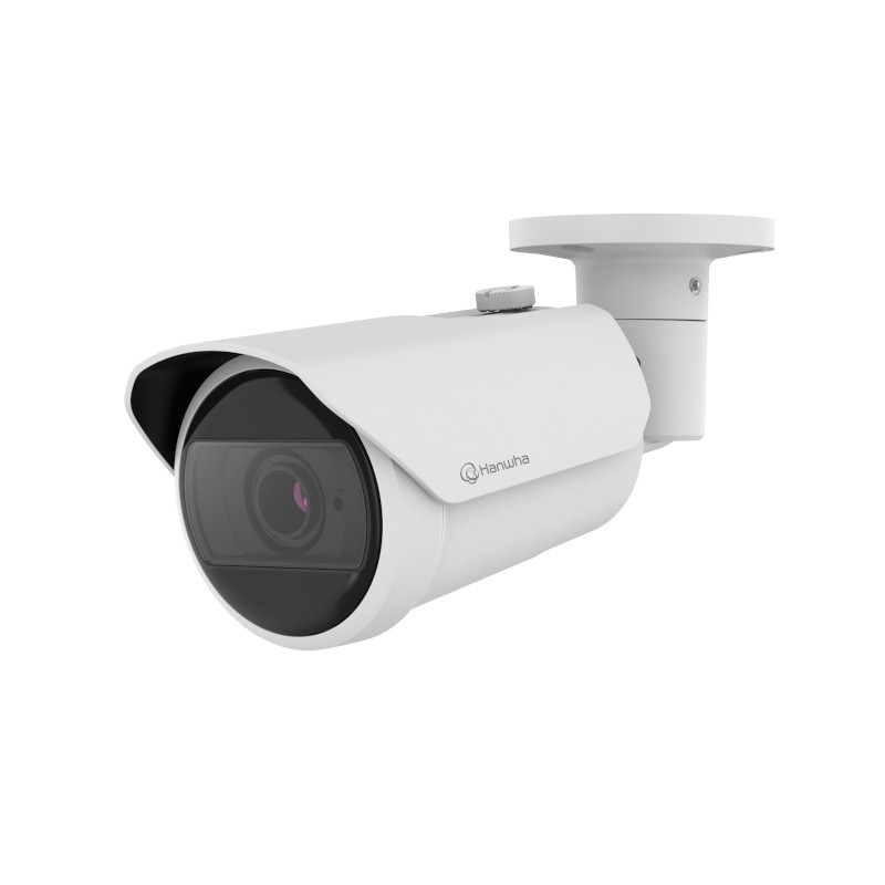 Cámara tipo bala antivandálica para ext en red Wisenet Q, 5MP a 30 fps lente varifocal motorizada - QNO-C8083R hanwha vision - 1