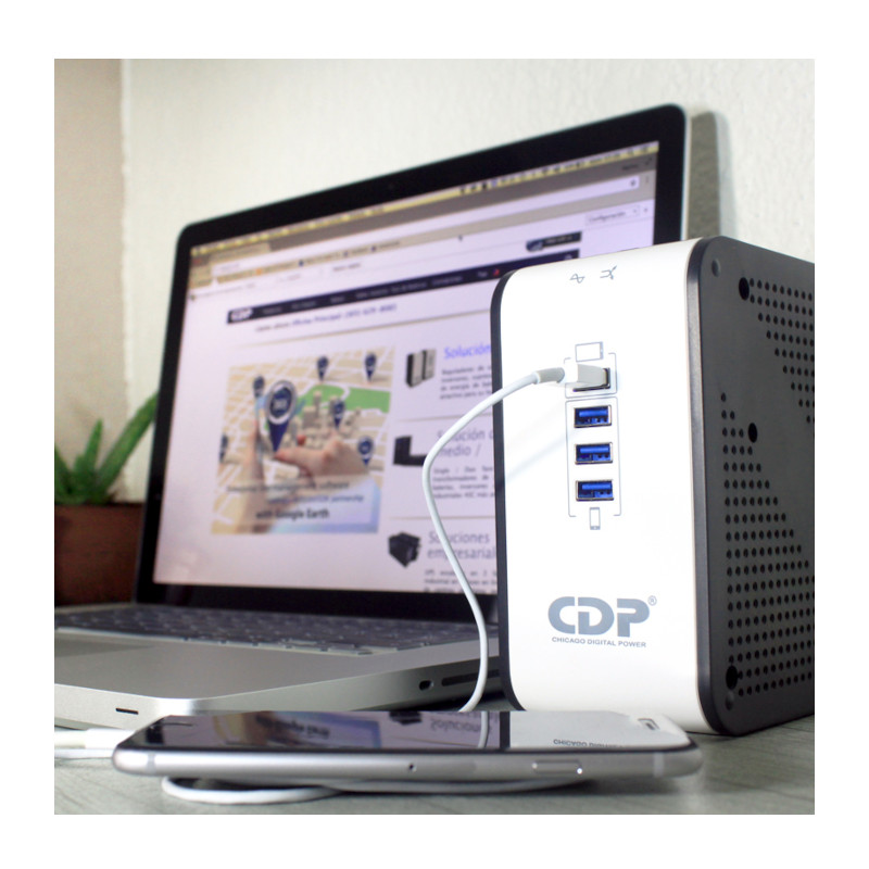 Regulador CDP de Voltaje CDP, 1000VA/500W 8 Tomas de Salida Puerto USB - R2CU-AVR1008 cdp - 3