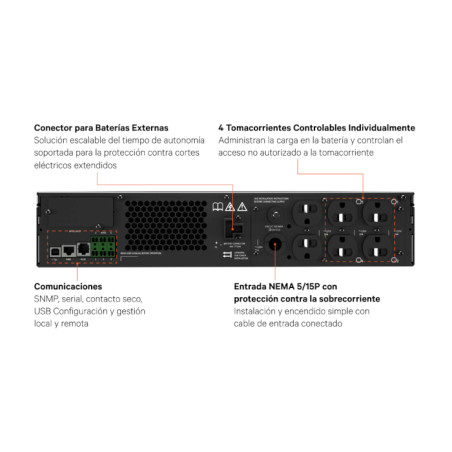 UPS Online Vertiv GXT5 -1kva 1000VA/1000W 120V - montaje en torre y rack - GXT5-1000LVRT2UXL Vertiv - 2