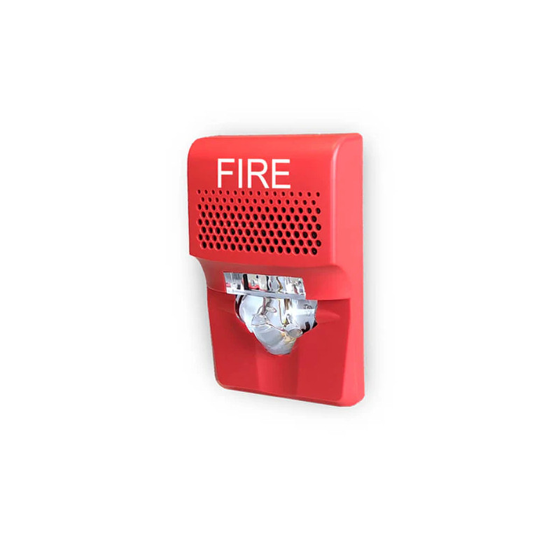 Bocina de pared compacta  luz estroboscópica, 15-75cd rojo marcado de FUEGO - G1AVRF-SP EDWARDS - 1