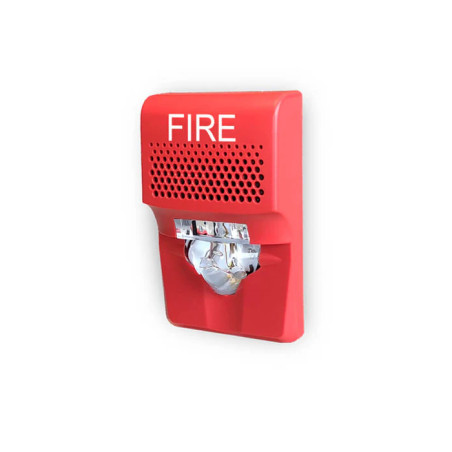 Bocina de pared compacta  luz estroboscópica, 15-75cd rojo marcado de FUEGO - G1AVRF-SP EDWARDS - 1