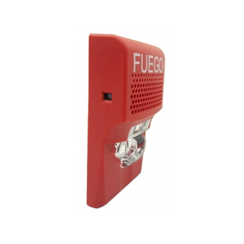 Bocina de pared compacta  luz estroboscópica, 15-75cd rojo marcado de FUEGO - G1AVRF-SP EDWARDS - 2