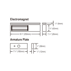 Electroiman de una puerta con fuerza de sujeción de 600 lb (272 kg) - E-941SA-600PQ Seco-Larm - 1