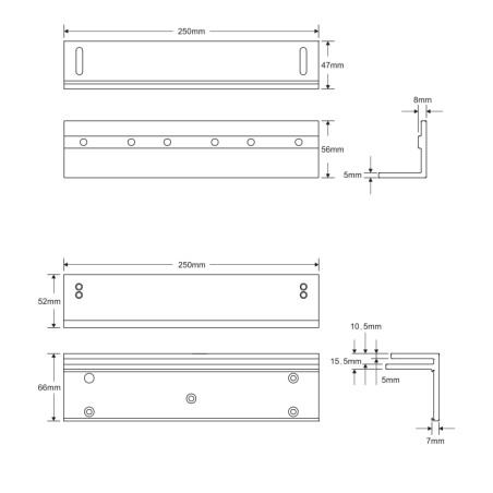 Soporte en Z para Electroiman E-941SA-600 - E-941SA-600PQ - E-941DA-600Q y E-941DA-600PQ - E-941S-600/ZQ Seco-Larm - 2