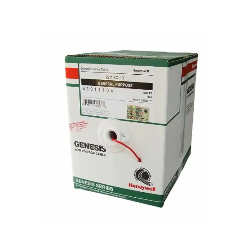 Cable 16 AWG  2 conductores  tipo FPLR con Blindaje de color rojo - 305 mts - 44061104 Honeywell - 2