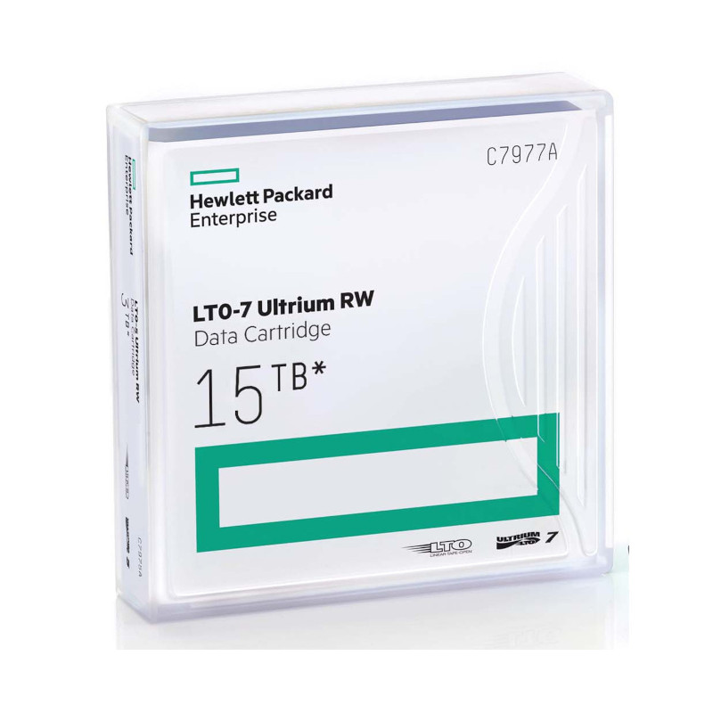 Cartucho de datos HPE LTO-7 - Regrabable - 6.25TB (Nativo) - 15TB (Comprimido) - C7977A HP - 2