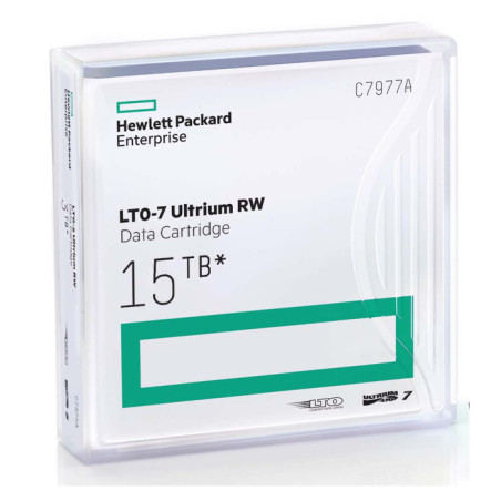 Cartucho de datos HPE LTO-7 - Regrabable - 6.25TB (Nativo) - 15TB (Comprimido) - C7977A HP - 2