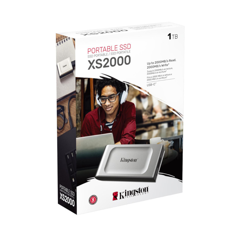 Unidad de estado sólido Pórtatil Kingston XS2000 Robusto - Externo - 1.95TB - USB 3.2 (Gen 2) - SXS2000/2000G Kingston - 2