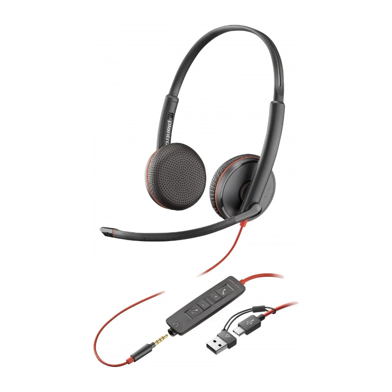 Auriculares Poly Blackwire 3225 Estéreo - Negro - Binaural - Supra-aural - 32Ohm - 8X229A6 Poly - 1