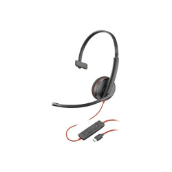 Auricular Poly Blackwire 3210 Monaural USB-C +USB-C/A Adapter (Bulk), micrófono de reducción de ruido - 8X214A6 Poly - 1