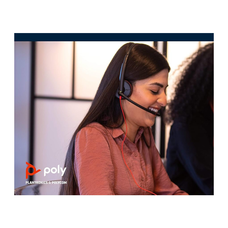 Auricular Poly Blackwire 3210 Monaural USB-C +USB-C/A Adapter (Bulk), micrófono de reducción de ruido - 8X214A6 Poly - 3