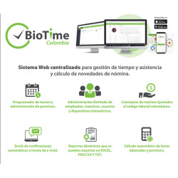 Licencia Biotime - ZKBT-Dev-P3-E100-12 meses - para 3 Dispositivos - 100 Empleados y 5APP zkteco - 2