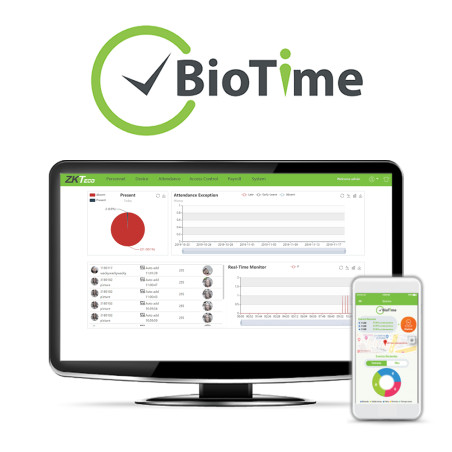 Licencia Biotime - ZKBT-Dev-P3-E400-12 meses - para 3 Dispositivos - 400 Empleados y 5APP zkteco - 1