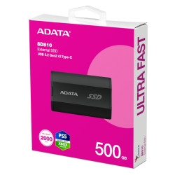 SSD Adata SD810 - Externo - 1000GB - Negro - Xbox One, PlayStation, Consola de juegos Dispositivo compatible - USB 2.0, USB 3 Ad