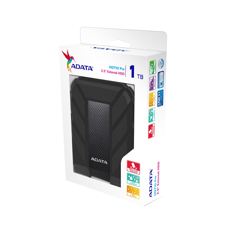 Disco Duro Adata HD710 Pro - 2.5" Externo - 1TB - Negro - Consola de juegos Dispositivo compatible - USB 3.2 Adata - 2