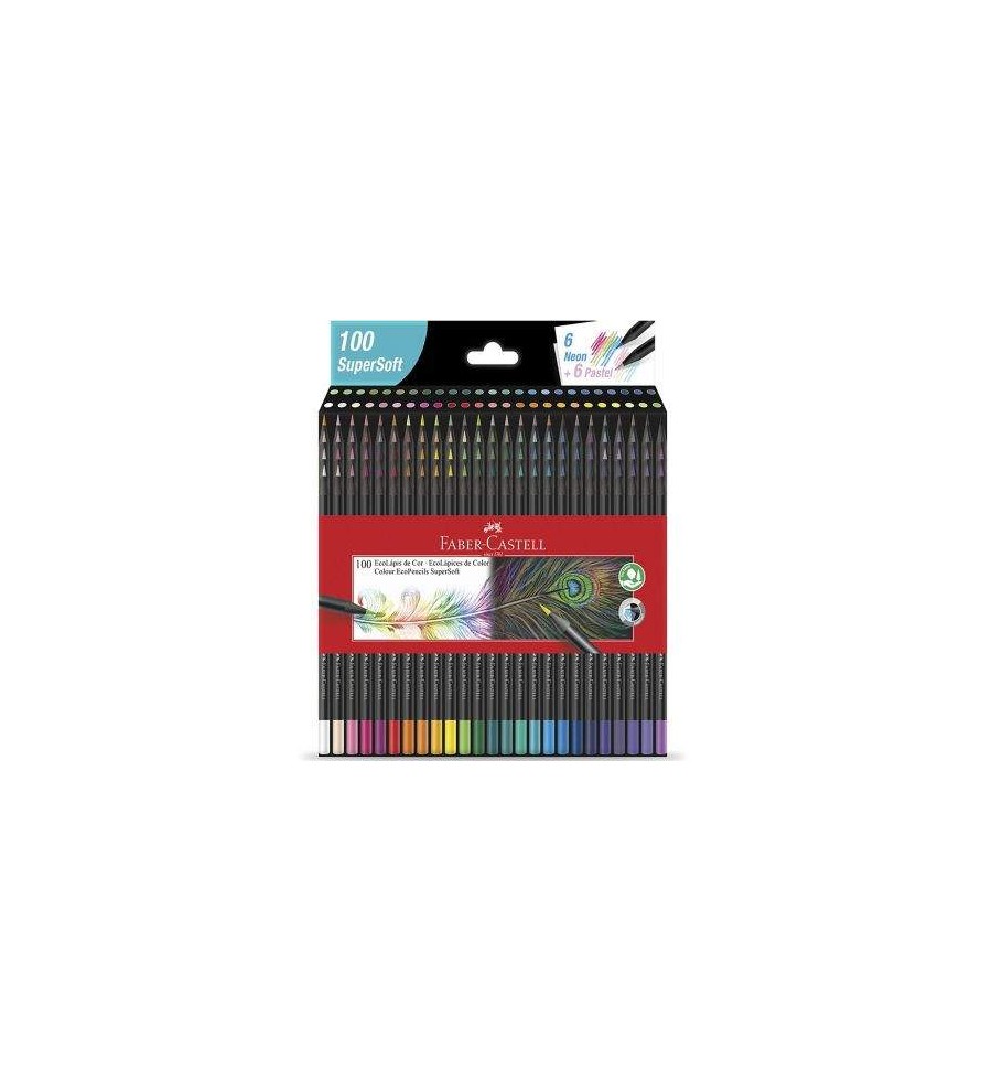 Paquete de Colores SUPERSOFT X100 3.3MM FABER CASTELL - 1207100 Faber-Castell - 1