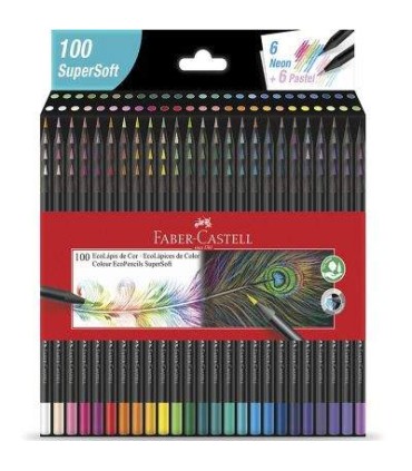 Paquete de Colores SUPERSOFT X100 3.3MM FABER CASTELL - 1207100 Faber-Castell - 1