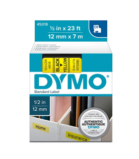 Cinta Dymo D1 12mm negro/amarillo - 45018  - 1