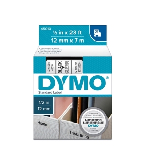 Cinta Dymo D1 12mm Negro/Blanco -  45110  - 1