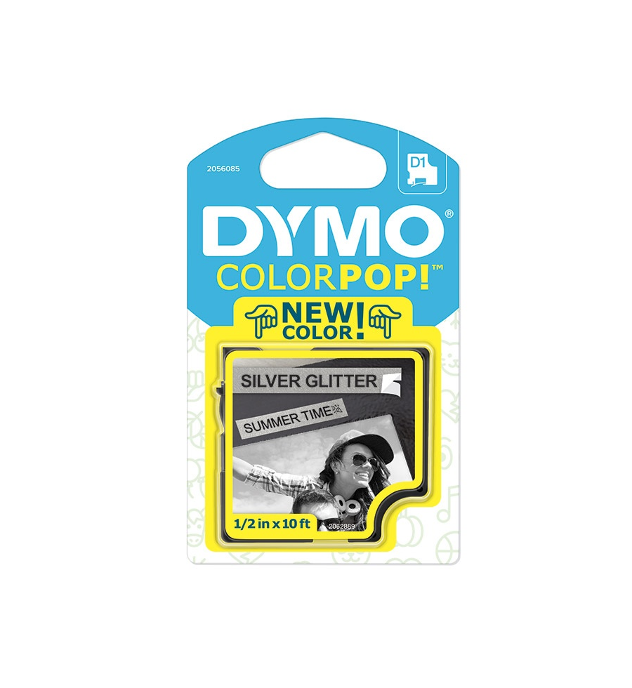 Cinta Dymo ColorPop plástico 12mm negro/plateado - 2056085  - 1