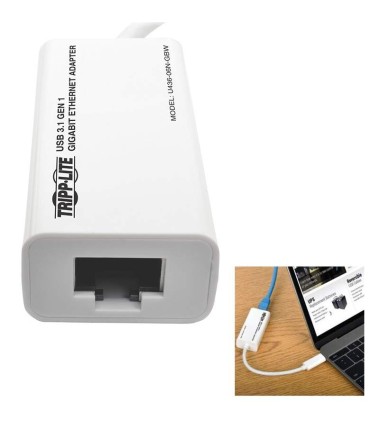 Adaptador de Red NIC USB 3.1 Gen 1 Type-C a Gigabit Ethernet, 10/100/1000 Mbps - U436-06N-GBW Tripp lite - 2