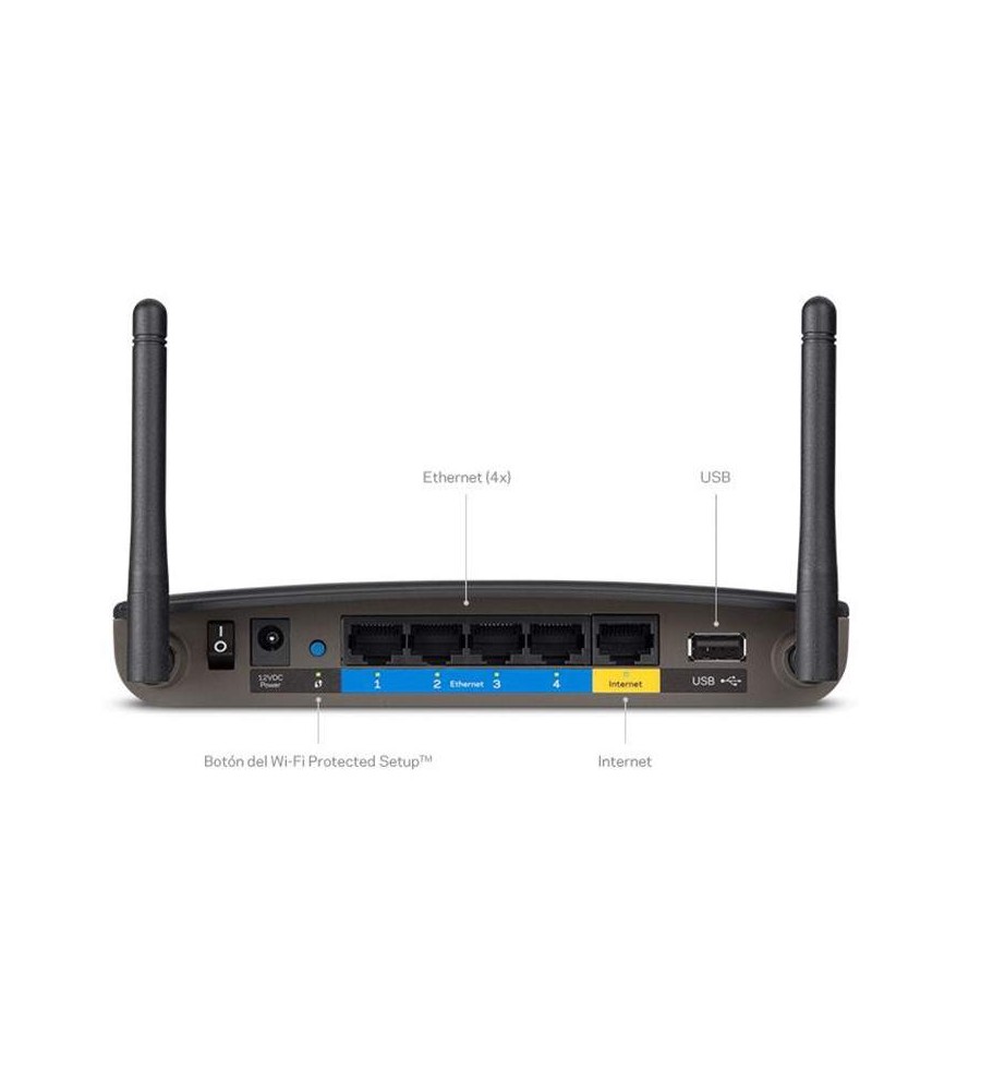 Router inalámbrico Smart Wi-Fi de doble banda AC1200 Linksys - EA6100 Linksys - 1
