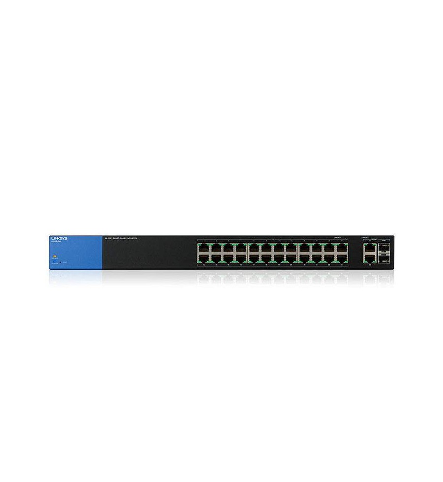 Smart switch de red Gigabit PoE+  24 puertos Linksys LGS326MP + 2 puertos combinados Gigabit SFP/RJ45 (384 W) Linksys - 1