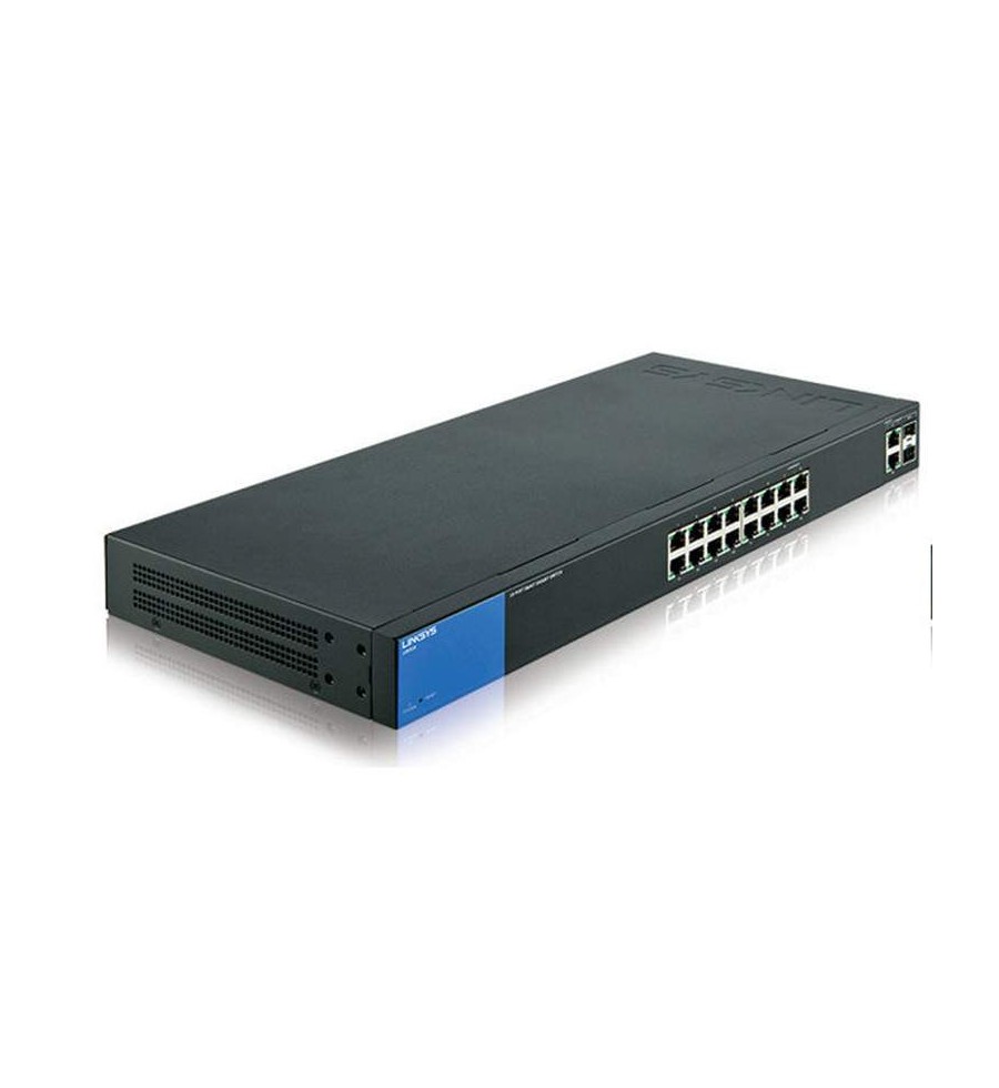 Smart switch Gigabit PoE+ (125 W) administrado Linksys LGS318P de 16 puertos con 2 puertos Gigabit y 2 puertos SFP Linksys - 1