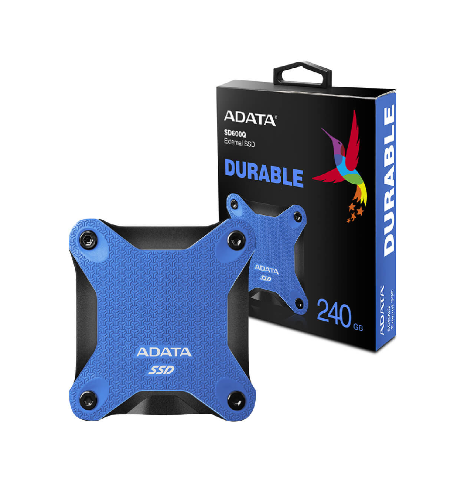 Ssd Externo SD600Q Antigolpes De 240GB Adata Azul - ASD600Q-240GU31-CBL Adata - 1